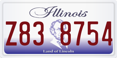 IL license plate Z838754