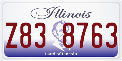 IL license plate Z838763