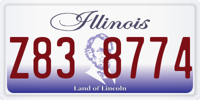 IL license plate Z838774