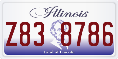IL license plate Z838786