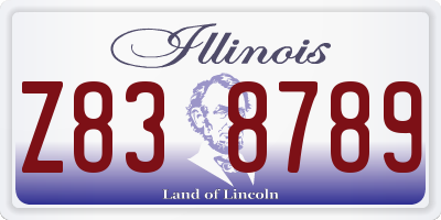 IL license plate Z838789