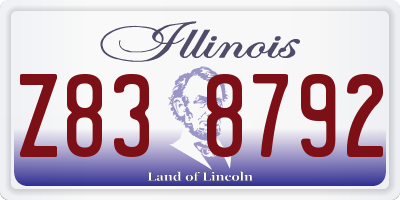 IL license plate Z838792