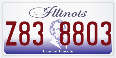IL license plate Z838803