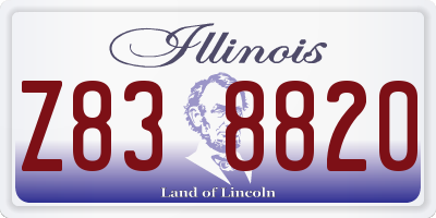 IL license plate Z838820