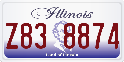 IL license plate Z838874