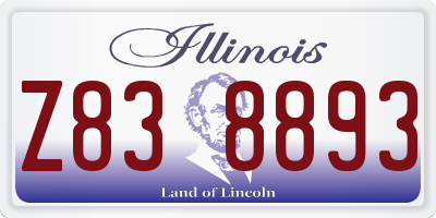IL license plate Z838893