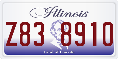 IL license plate Z838910