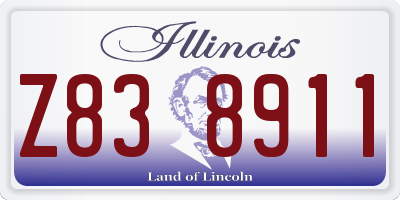 IL license plate Z838911