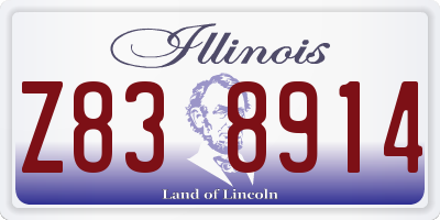 IL license plate Z838914