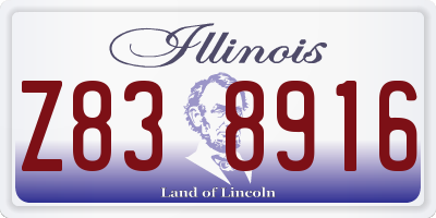 IL license plate Z838916