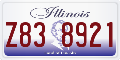IL license plate Z838921