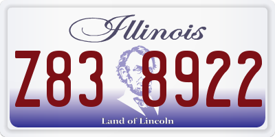 IL license plate Z838922