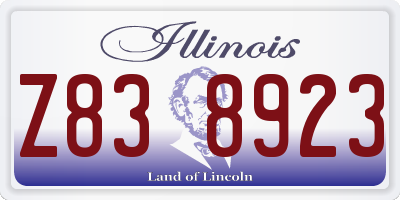 IL license plate Z838923