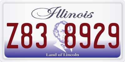 IL license plate Z838929