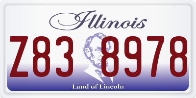 IL license plate Z838978