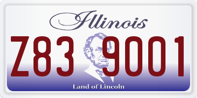 IL license plate Z839001