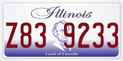IL license plate Z839233