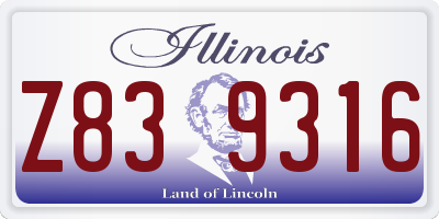 IL license plate Z839316