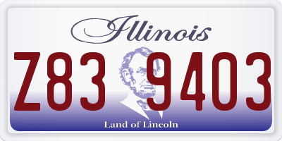 IL license plate Z839403