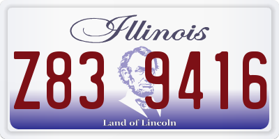 IL license plate Z839416