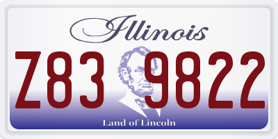 IL license plate Z839822