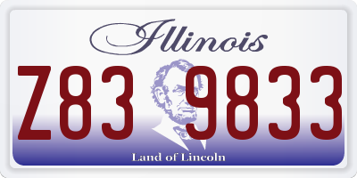 IL license plate Z839833