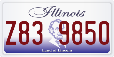 IL license plate Z839850
