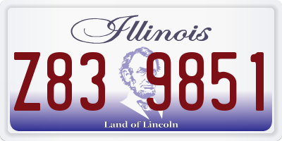 IL license plate Z839851