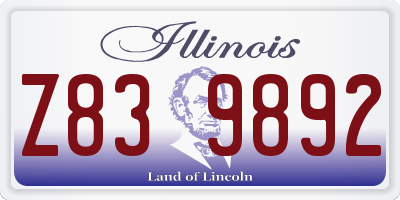 IL license plate Z839892