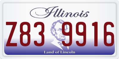 IL license plate Z839916