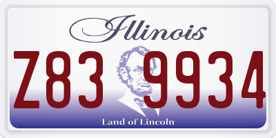 IL license plate Z839934