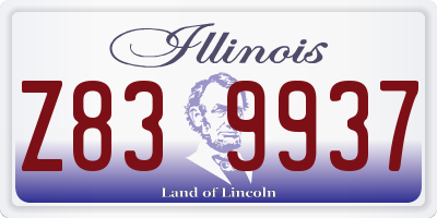 IL license plate Z839937
