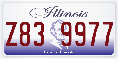 IL license plate Z839977