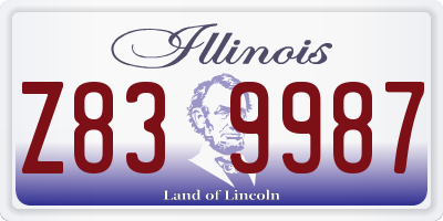 IL license plate Z839987