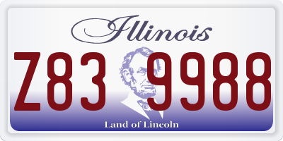 IL license plate Z839988