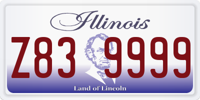 IL license plate Z839999