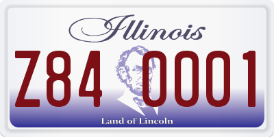 IL license plate Z840001