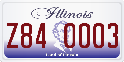 IL license plate Z840003