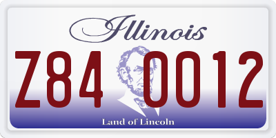 IL license plate Z840012