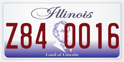 IL license plate Z840016