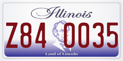 IL license plate Z840035