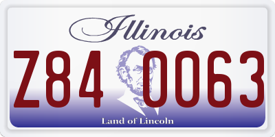 IL license plate Z840063