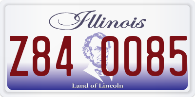 IL license plate Z840085