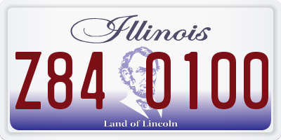 IL license plate Z840100