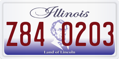 IL license plate Z840203