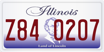 IL license plate Z840207