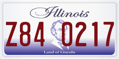 IL license plate Z840217
