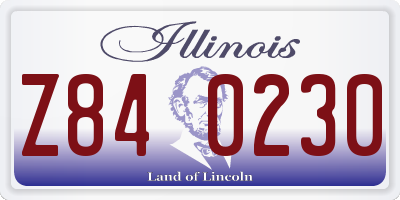 IL license plate Z840230