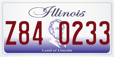 IL license plate Z840233