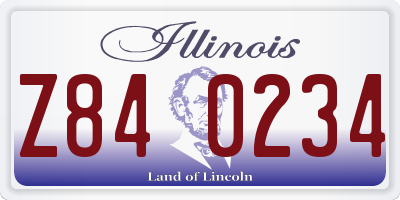 IL license plate Z840234